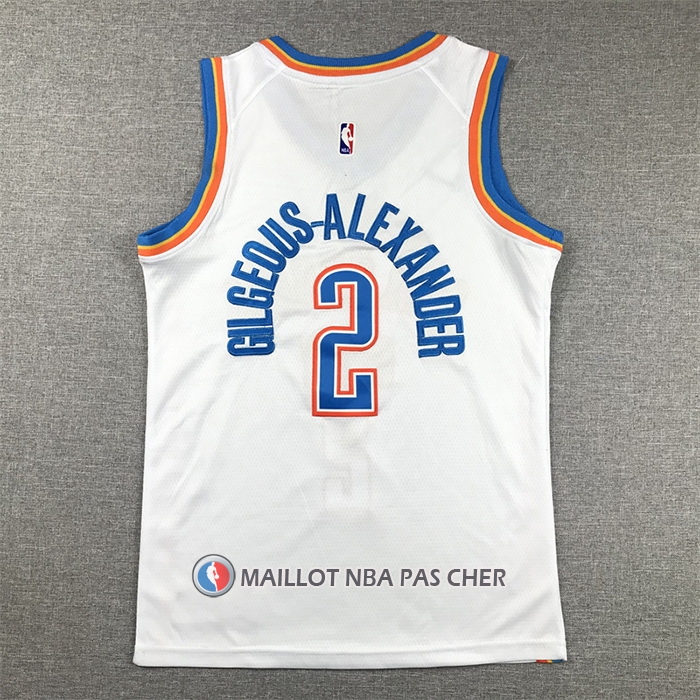 Maillot Enfant Oklahoma City Thunder Shai Gilgeous-Alexander NO 2 Association Blanc